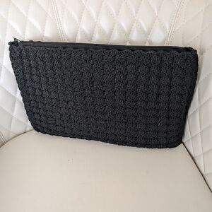 TRENDING! 40s Vintage Black Crochet Large Clutch. Latest trend in bags!